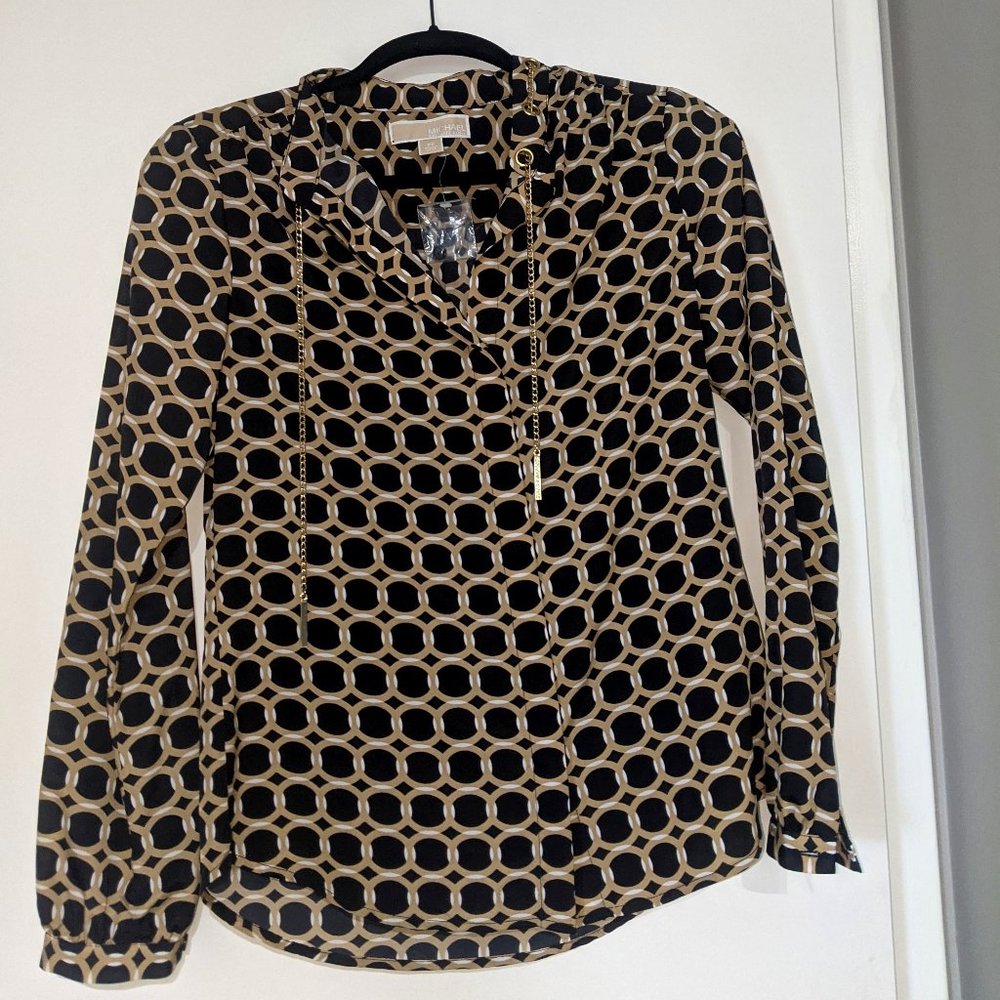 XS Michael Kors Gold Chain Blouse